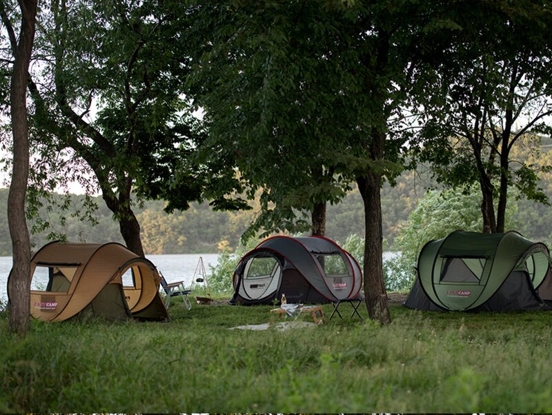 Cheap Goat Tents Pop Up Automatic Speed Open 3 4 Person Ultralarge Anti UV Self driving Tour Park Playing Camping Tent Beach Tent Tents 